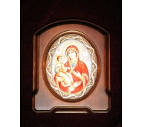 Икона в технике финифть "Пр. Богородица Троеручница"